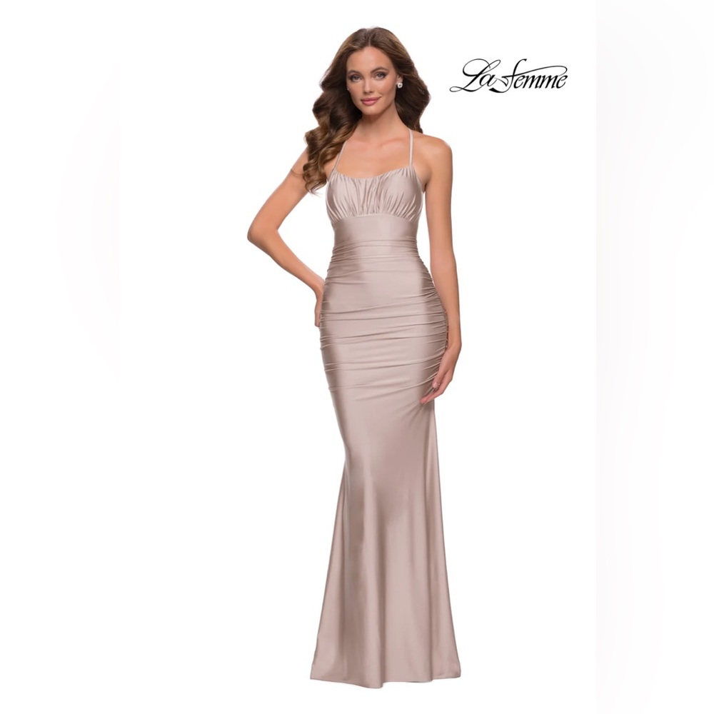 La Femme 29873 Long Mermaid Rouched Gown size 0